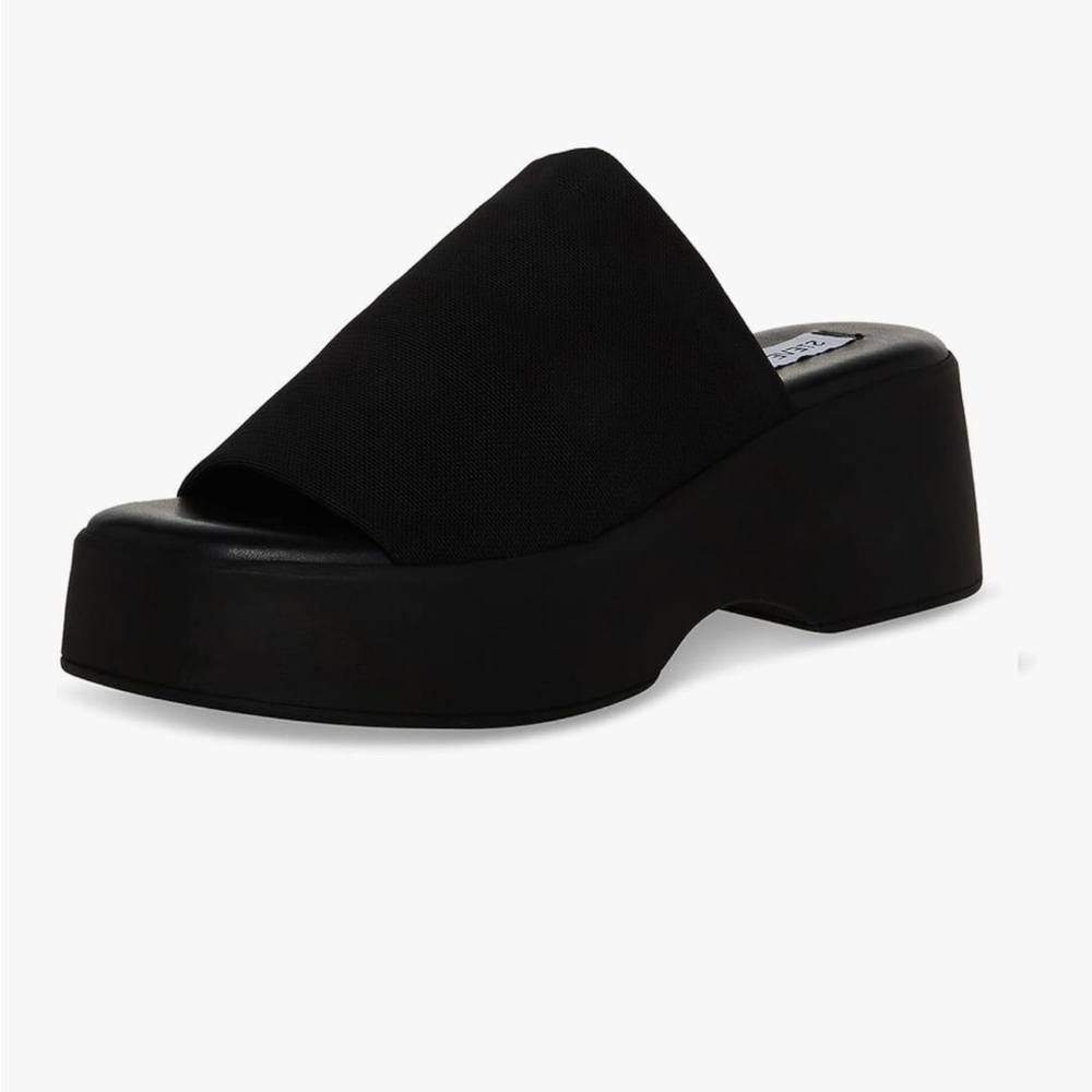 Black Platform Slide Sandals